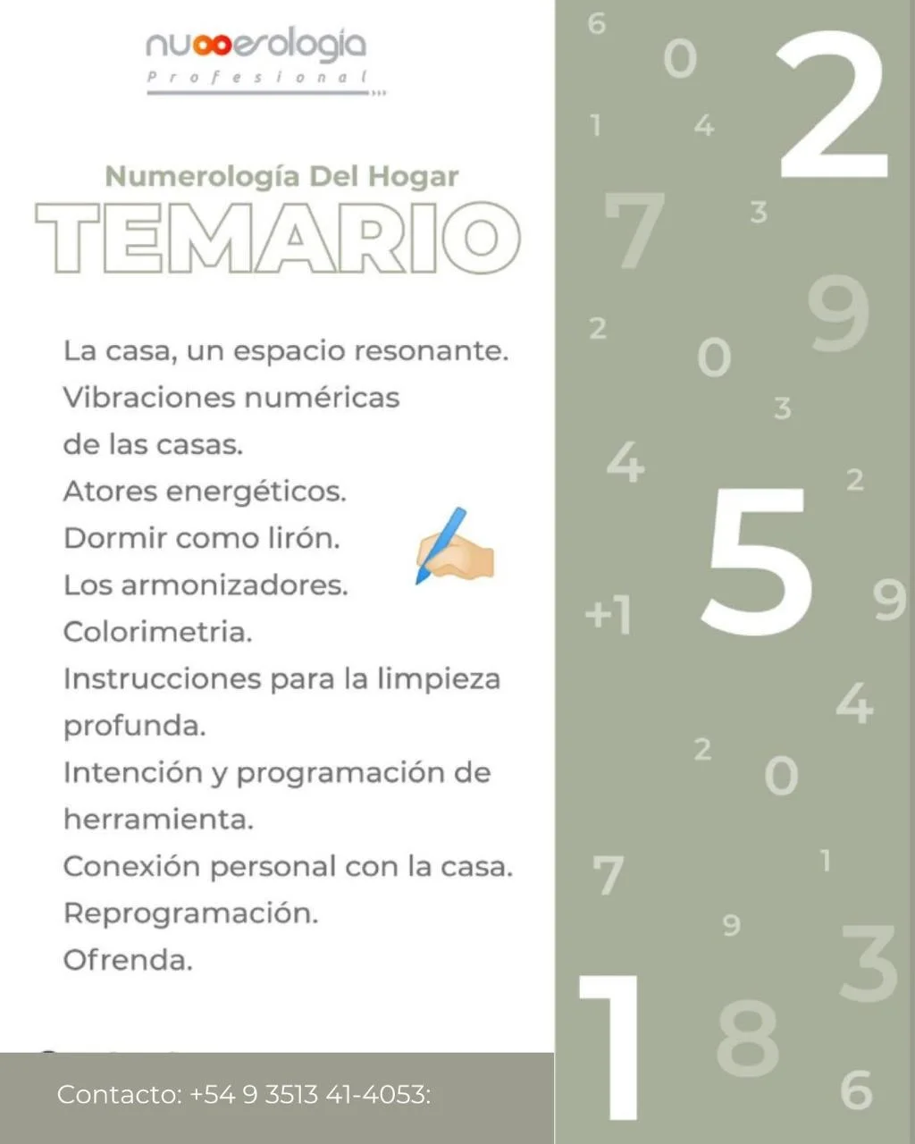 Temario Numerologia del Hogar